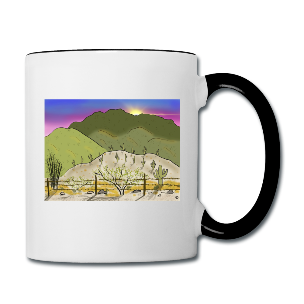 Desert Sunset Contrast Coffee Mug - white/black