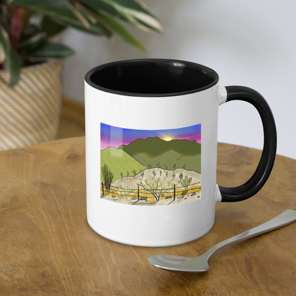 Desert Sunset Contrast Coffee Mug - white/black