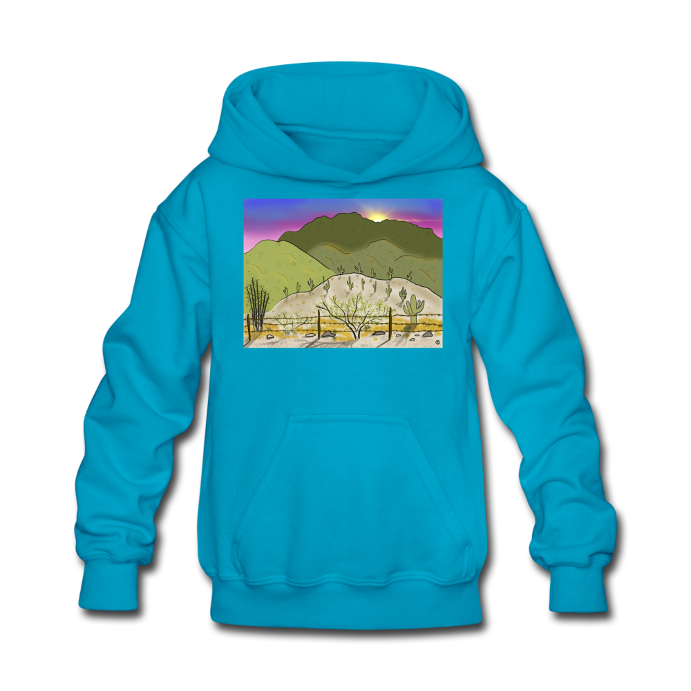 Desert Sunset Kids' Hoodie - turquoise