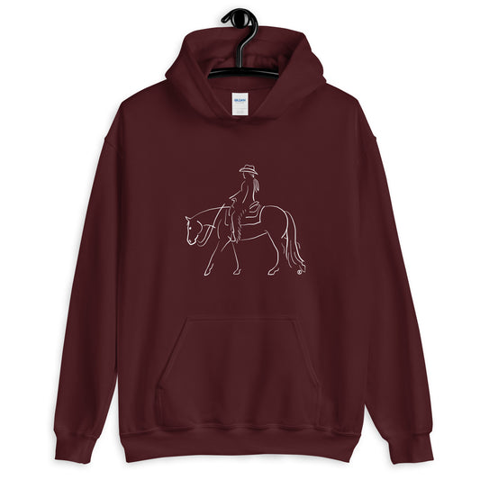 Western Pleasure Horse w Female Rider Unisex Hoodie
