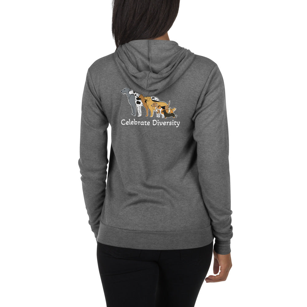 Dog Diversity Unisex zip hoodie